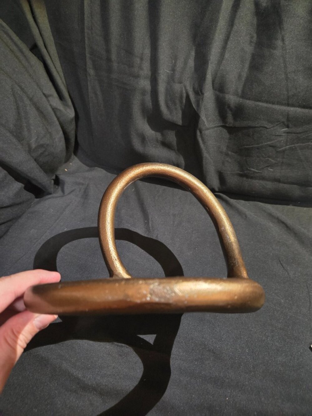 Sculptural Bronze Tone Cast Metal Loop Bookends Pair Modern Decor - Picture 5 of 11
